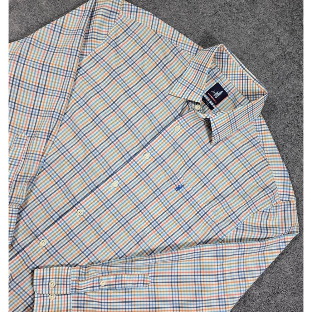 Johnnie-O Button Down Mens Large Sorbet Plaid Excellent PREP-FORMANCE JMWL3450